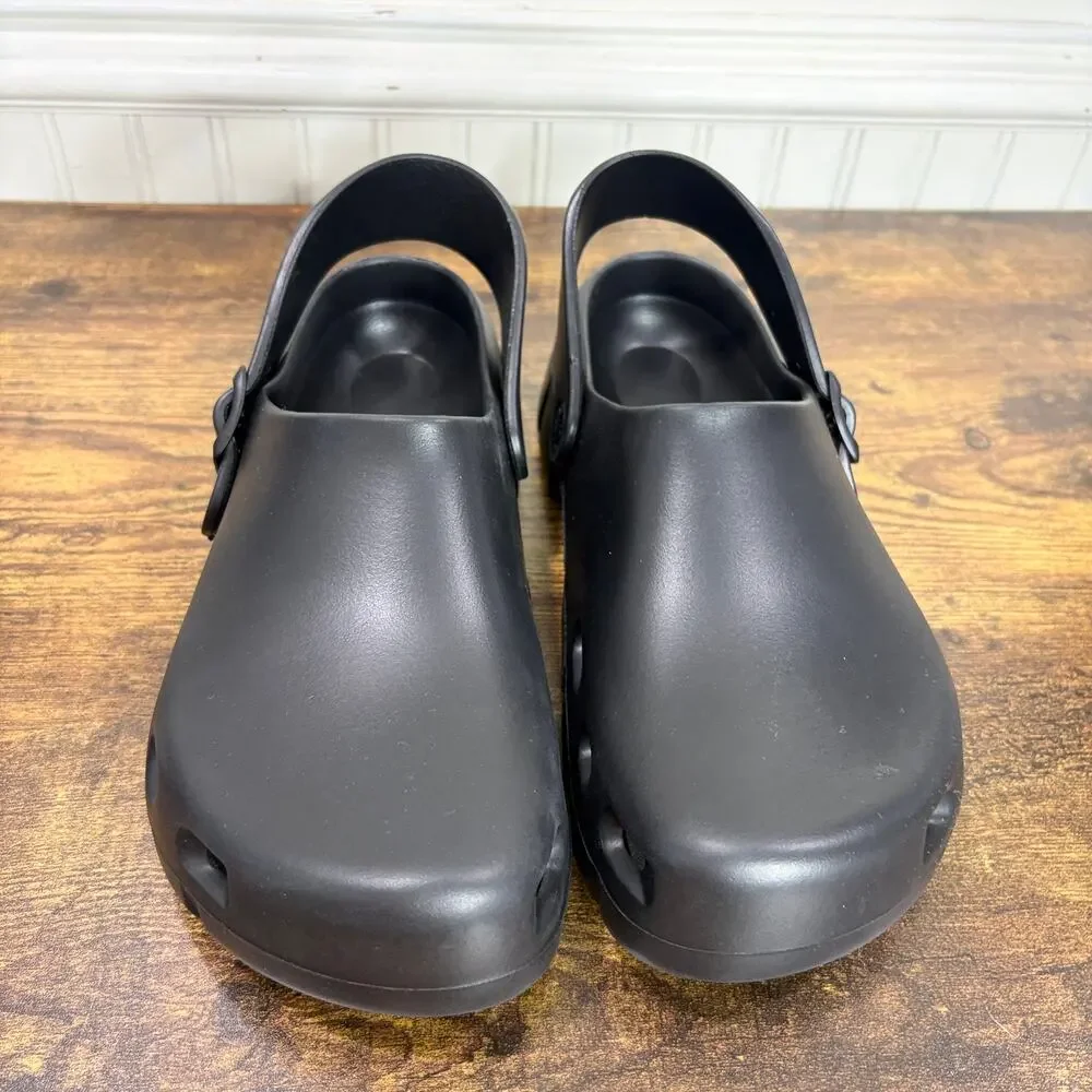 Birkenstock EU 41 Birki Flow EVA Clogs M8 W10 Recovery Shoes Black Plastic - Picture 2 of 12
